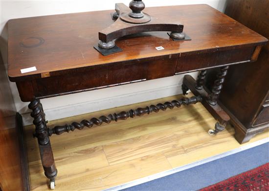 A Victorian rosewood library table W.116cm